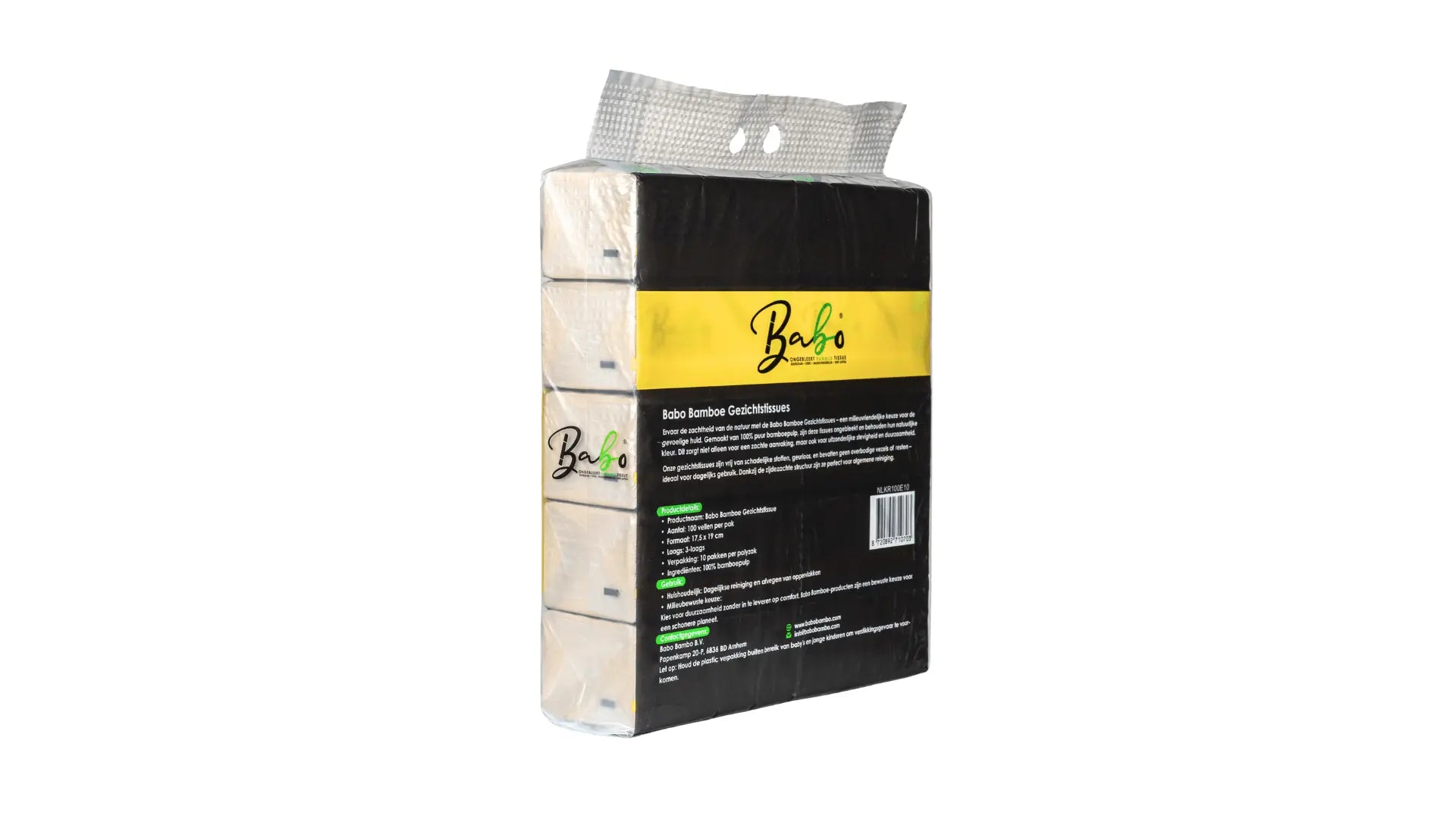 Bamboe Facial – 3 - Ply, 100 Sheets (10 Packs) - Babo Bambo