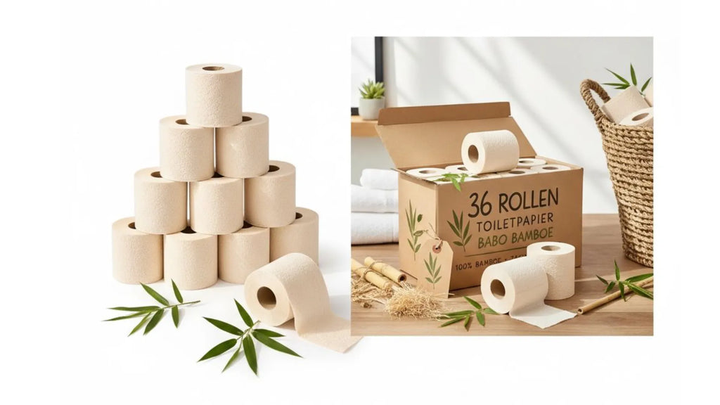 Bamboe Toilet Paper, 3 - ply, 200 sheets (36 rolls = 72 standard rolls) (36 × 200 = 7,200 sheets) - Babo Bambo