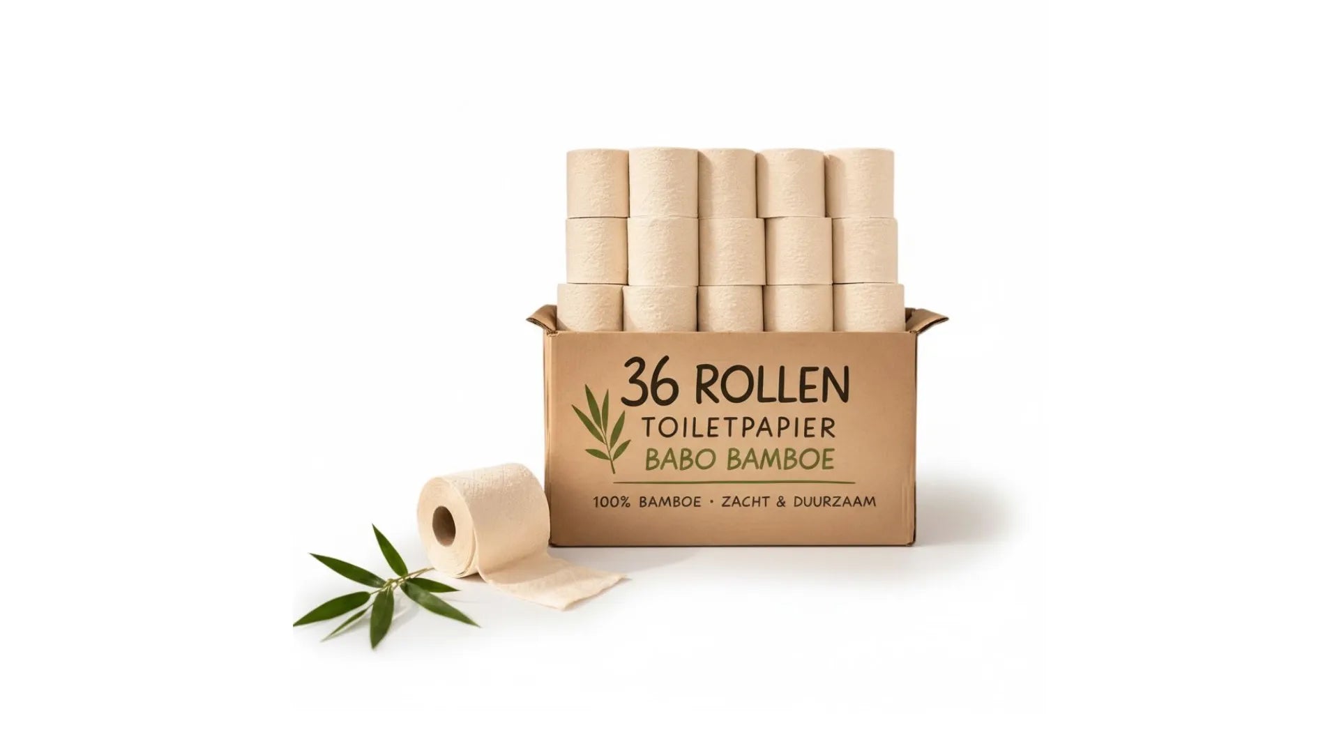 Bamboe Toiletpapier, 3-laags, 200 vellen (36 rollen = 72 standaardrollen) (36 × 200 = 7.200 vellen) Secundaire afbeelding