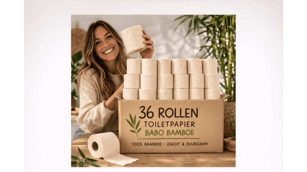 Bamboe Toilet Paper, 3 - ply, 200 sheets (36 rolls = 72 standard rolls) (36 × 200 = 7,200 sheets) - Babo Bambo