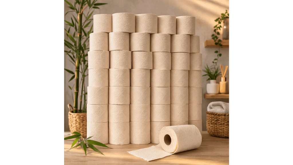 Bamboe Toilet Paper, 3 - ply, 200 sheets (36 rolls = 72 standard rolls) (36 × 200 = 7,200 sheets) - Babo Bambo