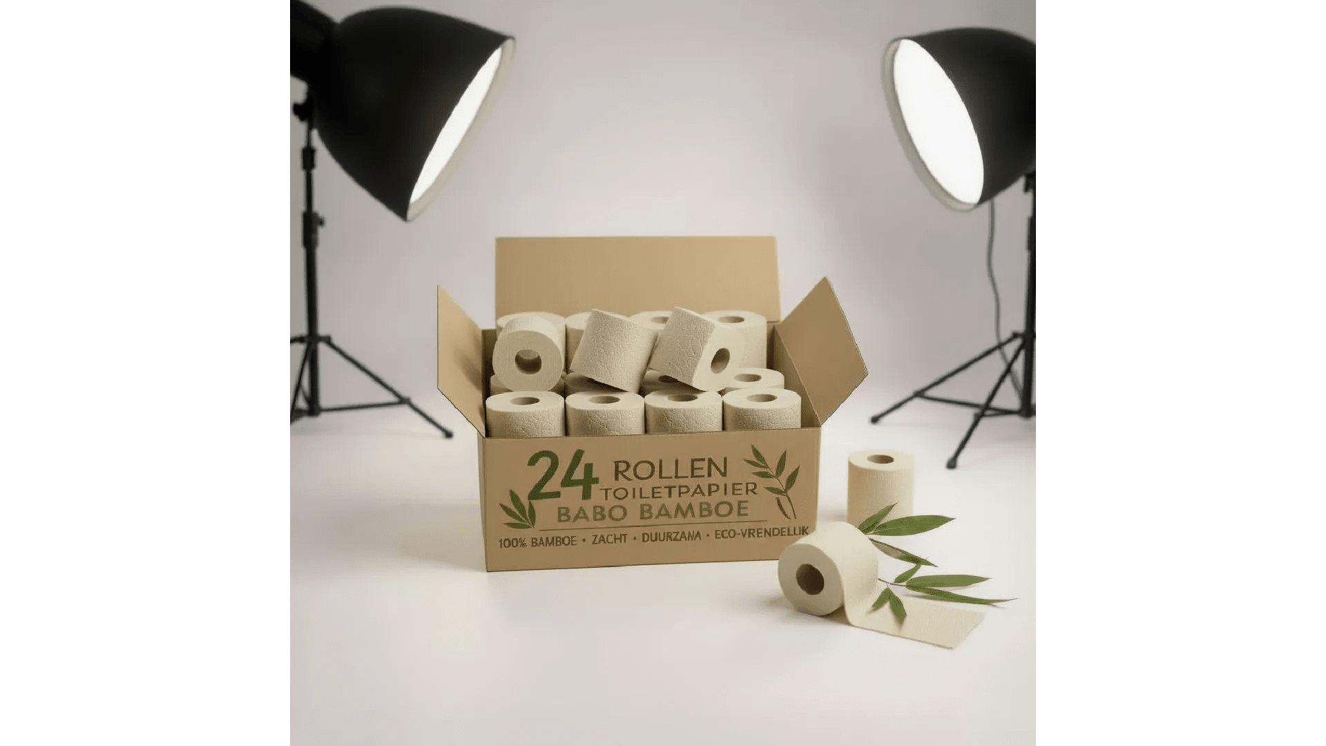 Bamboe Toilet Paper, 3 - ply, 200 sheets (24 rolls = 48 standard rolls) (24 × 200 = 4,800 sheets) - Babo Bambo Hoofdafbeelding