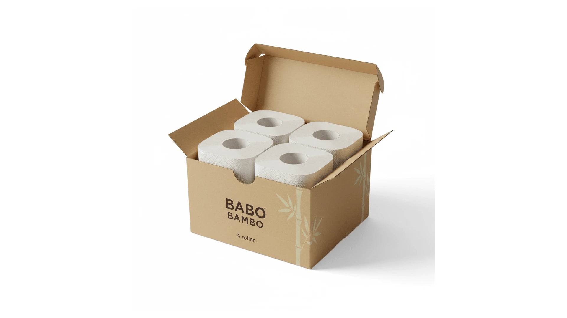 Bamboe Toilet Paper, 3 - ply, 200 sheets (4 rolls = 8 standard rolls) (4 × 200 = 800 sheets) - Babo Bambo
