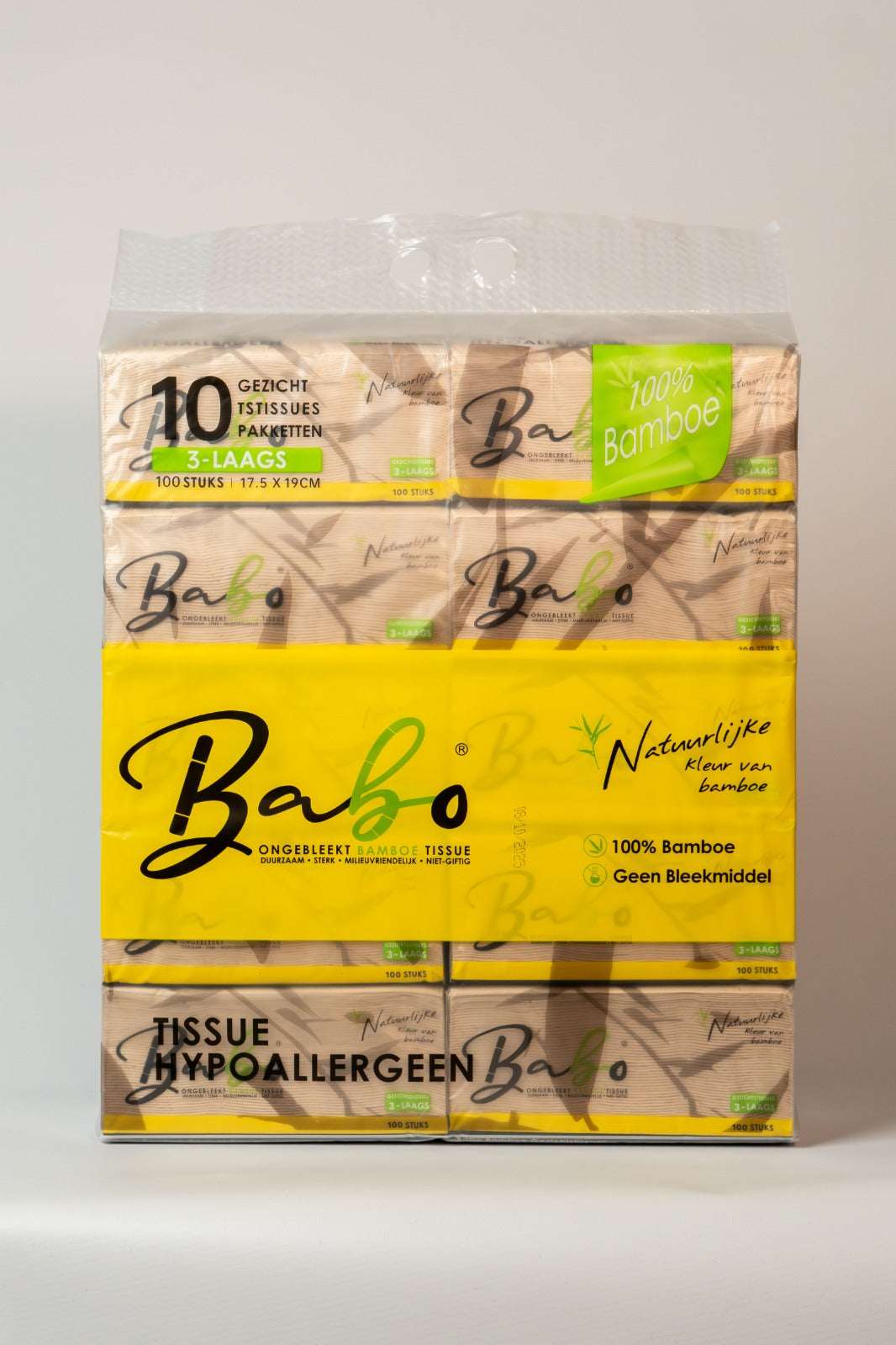 Babo Bamboo Facial Tissues – 3-Ply, 100 Sheets (10 Packs) Secondary image