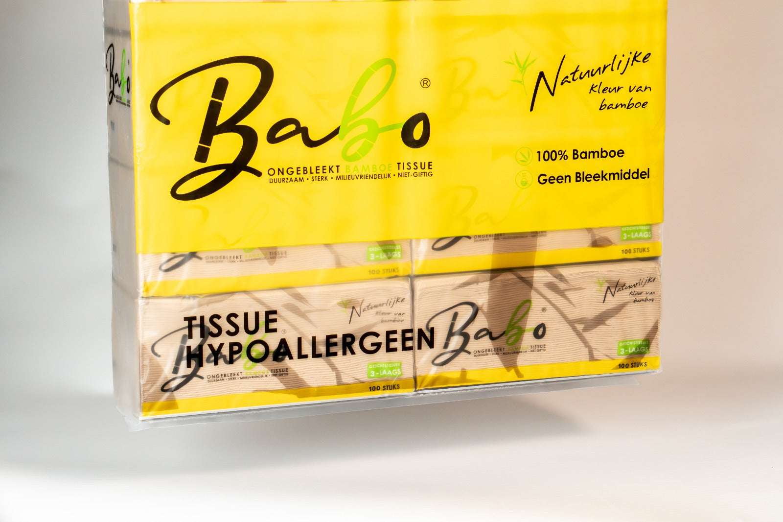 Babo Bamboo Facial Tissues – 3 - Ply, 100 Sheets (10 Packs) - Babo Bambo