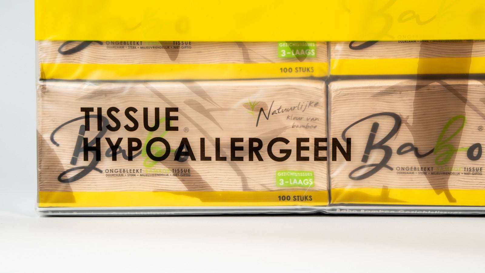 Babo Bamboo Facial Tissues – 3 - Ply, 100 Sheets (10 Packs) - Babo Bambo