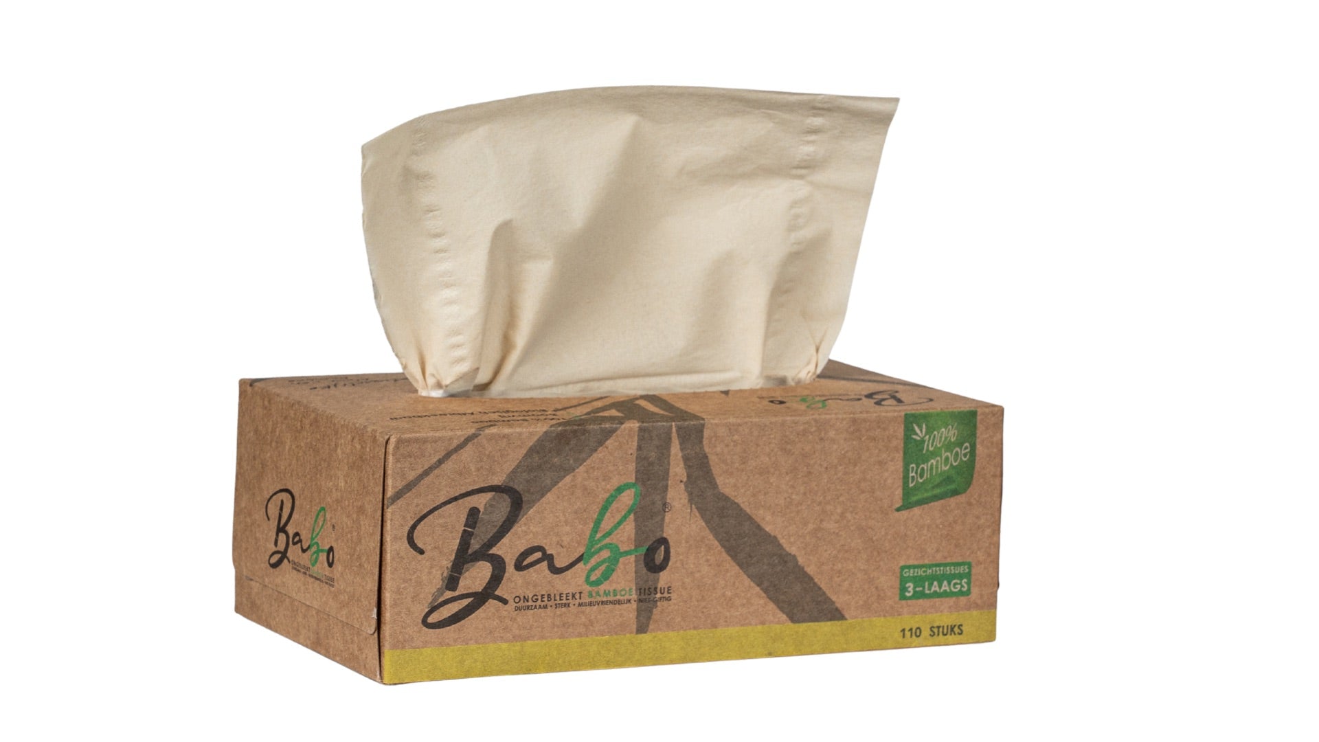 12 × Babo Bamboe Gezichtstissues – 3-laags, 110 stuks Secundaire afbeelding
