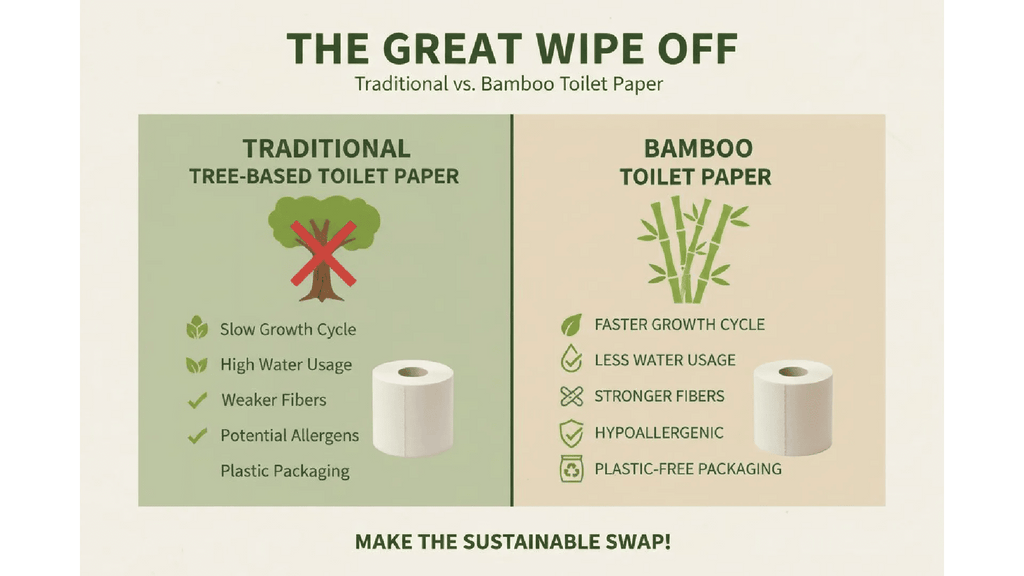 Bamboe Toilet Paper, 3 - ply, 200 sheets (48 rolls = 96 standard rolls) (48 × 200 = 9,600 sheets) - Babo Bambo